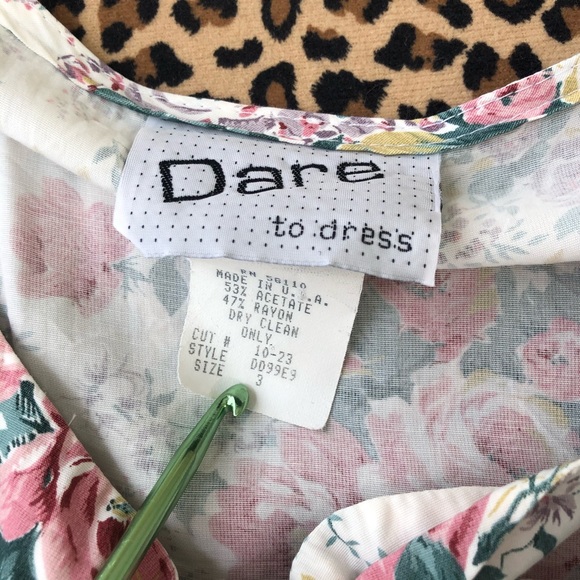 Vintage XS USA Tiered Circle Skirt Floral Buttoned - Picture 9 of 13